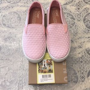 TOMS YOUTH LUCA BLOSSOM BASKETWEAVE, 13, NIB, Pink